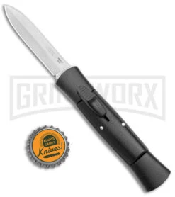 AKC 007 Concord Black OTF Automatic Knife - Satin Dagger -Akc AKC 007 Concord Auto Black Satin Dagger BHQ 158279 jr bottlecap large