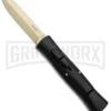 AKC 007 Concord Black OTF Automatic Knife - Dagger Gold Plain -Akc AKC 007 Concord Dagger OTF Auto Black Gold BP 28946 jr large