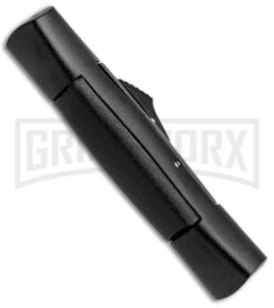 AKC 007 Concord Black OTF Automatic Knife - Dagger Gold Plain -Akc AKC 007 Concord Dagger OTF Auto Black Gold BP 28946 jr side large