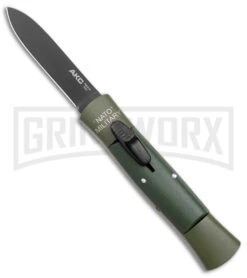 AKC 007 Concord NATO Military Green OTF Automatic Knife - Black Flat