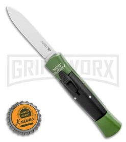 AKC Concord NATO Military Green/Black OTF Automatic Knife - Satin Flat -Akc AKC 007 Concord NATO Military OTF Automatic Knife Green Black 2.75 Satin Flat BHQ 33952 LS Bottlecap large