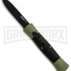 AKC Concord Green/Black OTF Automatic Knife - Flat Black -Akc AKC 007 Concord OTF Green Black Flat GX 30500 jr large