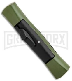 AKC Concord Green/Black OTF Automatic Knife - Flat Black -Akc AKC 007 Concord OTF Green Black Flat GX 30500 jr spine large