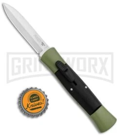AKC 007 Concord Green/Black OTF Automatic Knife - Dagger Satin -Akc AKC 007 Concord OTF Green Satin Dagger GX 30502 jr bottlecap large
