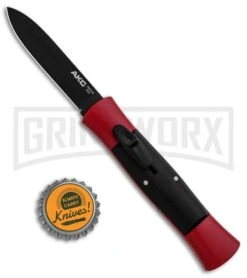 AKC 007 Concord Red/Black OTF Automatic Knife - Flat Black 9 AKC 007 Concord Red/Black OTF Automatic Knife - Flat Black -Akc AKC 007 Concord OTF Red Black Flat GX 30499 jr bottlecap large
