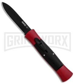 Akc 33 AKC 007 Concord Red/Black OTF Automatic Knife - Flat Black
