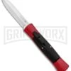 AKC 007 Concord Red/Black OTF Automatic Knife - Dagger Satin -Akc AKC 007 Concord OTF Red Satin Dagger GX 30498 jr large