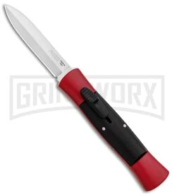 AKC 007 Concord Red/Black OTF Automatic Knife - Dagger Satin
