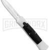 AKC 007 Concord White/Black OTF Automatic Knife - Dagger Satin -Akc AKC 007 Concord OTF White Satin Dagger GX 30495 jr large
