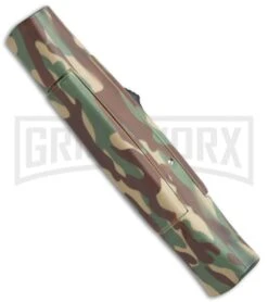 AKC 077 Concord Green Camo OTF Automatic Knife - Flat Gold Plain -Akc AKC 077 Concord OTF Green Camo Gold BHQ 72047 jr side large