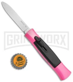 AKC 077 Concord Hot Pink OTF Automatic Knife - Flat Satin Plain -Akc AKC 077 Concord OTF Hot Pink BHQ 72005 jr bottlecap 2 large