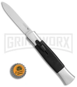 AKC 077 Concord Polish/Black OTF Automatic Knife - Flat Satin Plain -Akc AKC 077 Concord Polish Black flat satin plain BP 25754 er bottlecap large