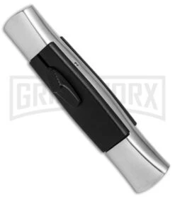 AKC 077 Concord Polish/Black OTF Automatic Knife - Flat Satin Plain -Akc AKC 077 Concord Polish Black flat satin plain BP 25754 er spine large
