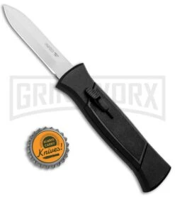 AKC 777 Blackfinger Black OTF Automatic Knife - Dagger Satin Plain -Akc AKC 777 Blackfinger Dagger OTF Auto Black Satin BHQ 50807 jr bottlecap large