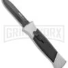 AKC 777 Blackfinger Brushed Aluminum OTF Automatic Knife - Dagger Black Plain -Akc AKC 777 Blackfinger Dagger OTF Auto Brushed Black BHQ 138853 jr large