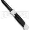 AKC 777 Blackfinger Tactical White/Blk OTF Automatic Knife - Dagger Black Plain -Akc AKC 777 Blackfinger Dagger OTF White Black BHQ 82047 jr large