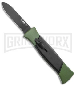 Akc 11 AKC 777 Blackfinger Green/Black OTF Automatic Knife - Black Plain