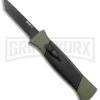 AKC 777 Blackfinger Green/Black OTF Automatic Knife - Black Tanto