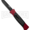 AKC 777 Blackfinger Red/Black OTF Automatic Knife - Black Plain -Akc AKC 777 Blackfinger OTF Automatic Knife Red Black 3.375in Black Flat BHQ 184000 hd large