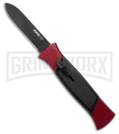 Akc 5 AKC 777 Blackfinger Red/Black OTF Automatic Knife - Black Plain