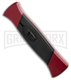 Akc -Akc AKC 777 Blackfinger OTF Automatic Knife Red Black 3.375in Black Flat BHQ 184000 hd spine large