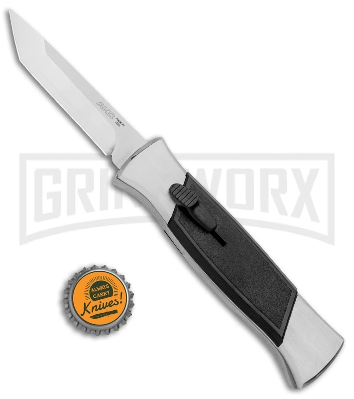 AKC 777 Blackfinger Brushed Aluminum OTF Automatic Knife - SW Tanto 5 AKC 777 Blackfinger Brushed Aluminum OTF Automatic Knife - SW Tanto - Image 4