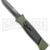 AKC 777 Green Blackfinger Brushed Aluminum OTF Automatic Knife - Black Dagger -Akc AKC 777 Green Blackfinger Dagger OTF Auto Brushed Aluminum Black BHQ 87411 jr large