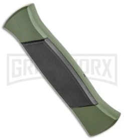 AKC 777 Green Blackfinger Brushed Aluminum OTF Automatic Knife - Black Dagger -Akc AKC 777 Green Blackfinger Dagger OTF Auto Brushed Aluminum Black BHQ 87411 jr side large