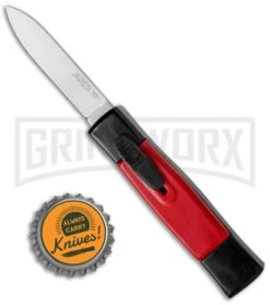 AKC Minion Concord Black/Red OTF Automatic Knife - Dagger Satin Plain -Akc AKC Concord Black Red OTF Auto Dagger Satin GX 35507 jr bottlecap large