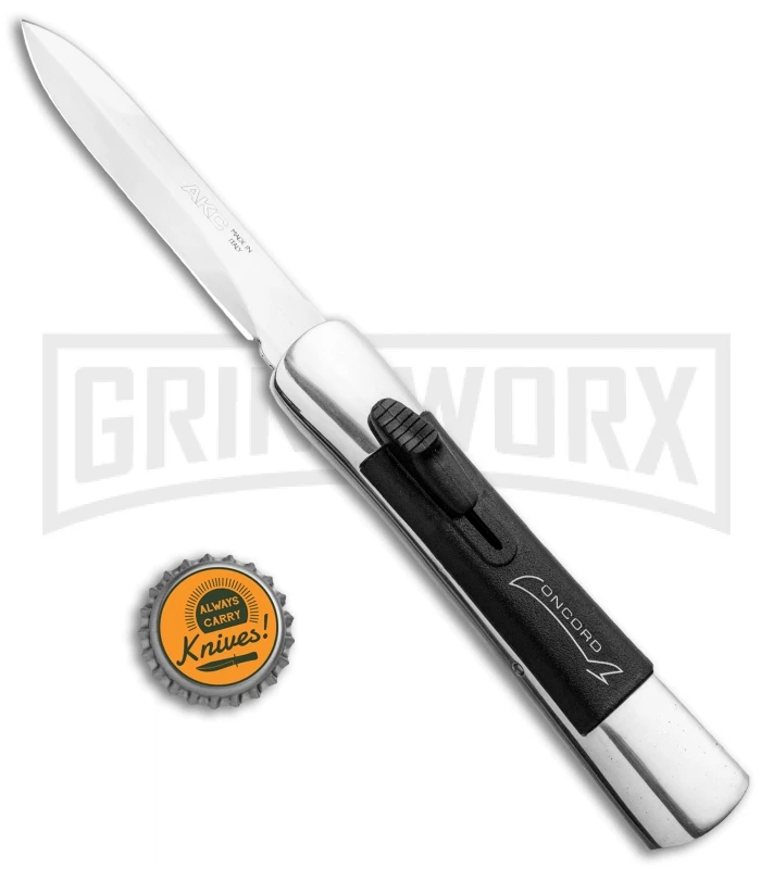 AKC Concord Polish/Black OTF Automatic Knife - Dagger Satin Plain 6 AKC Concord Polish/Black OTF Automatic Knife - Dagger Satin Plain - Image 4