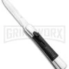 AKC Concord Polish/Black OTF Automatic Knife - Dagger Satin Plain -Akc AKC Concord Dagger OTF Auto Polish Black Satin BHQ 92038 jr large