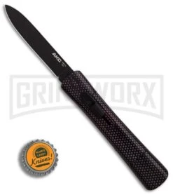 AKC Concord Full Sim Carbon Fiber OTF Automatic Knife - Flat Black -Akc AKC Concord Full Sim Carbon Fiber Black Flat BHQ 90292 er bottlecap large