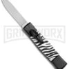 AKC Minion Concord Zebra OTF Automatic Knife - Flat Grind Satin Plain -Akc AKC Concord Minion Zebra Flat Satin BP 18948 jr 2 large