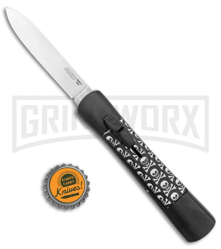 AKC Concord Jolly Roger OTF Automatic Knife - Flat Grind Satin Plain 6 AKC Concord Jolly Roger OTF Automatic Knife - Flat Grind Satin Plain - Image 4