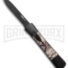 AKC Concord Snake OTF Automatic Knife - Flat Grind Black Drop Point Plain -Akc AKC Concord OTF Automatic Knife Snake 3.25in Black Flat BHQ 184001 hd large