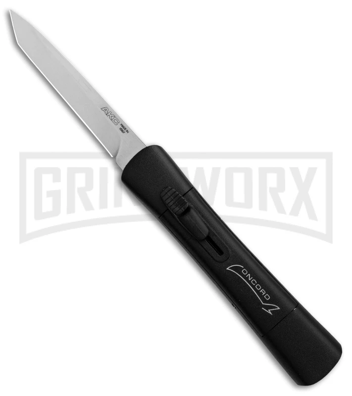AKC Concord Black OTF Automatic Knife - Tanto Satin Plain 3 AKC Concord Black OTF Automatic Knife - Tanto Satin Plain