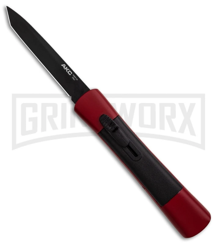 AKC Concord Red/Black OTF Automatic Knife - Tanto Black Plain 3 AKC Concord Red/Black OTF Automatic Knife - Tanto Black Plain