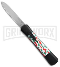 Akc 39 AKC Concord Italy Flag OTF Automatic Knife - Flat Satin Plain