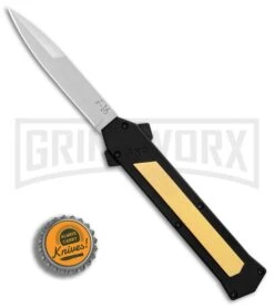 AKC F-16 Brass D/A OTF Automatic Knife - Bayo Satin Plain -Akc AKC F 16 BHQ Exclusive Brass Bayo Satin Plain GX 30990 er bottlecap large