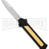 AKC F-16 Brass D/A OTF Automatic Knife - Bayo Satin Plain -Akc AKC F 16 BHQ Exclusive Brass Bayo Satin Plain GX 30990 er large