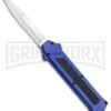 AKC F-16 Blue D/A OTF Automatic Knife - Bayo Satin Plain -Akc AKC F 16 Blue DA OTF Bayo Satin Plain BP 23856 jr large