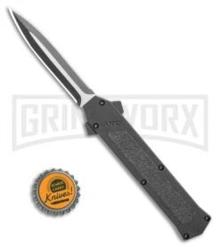 AKC F-16 Black D/A Dagger OTF Automatic Knife - Dagger Two Tone Plain -Akc AKC F 16 D A Dagger OTF Automatic Knife Black 3.3in Two Tone BHQ 114108 LS Bottlecap large