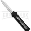 AKC F-16 Skulls D/A OTF Automatic Knife - Bayo Satin Plain -Akc AKC F 16 DA Bayo OTF Auto Skulls Satin BHQ 84593 jr large