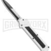 AKC F-16 White D/A OTF Automatic Knife - Bayo Two Tone Plain -Akc AKC F 16 DA Bayo OTF Auto White TT BHQ 114660 jr large