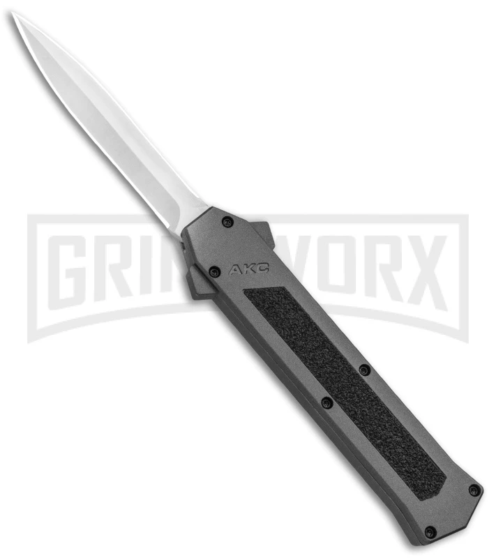 AKC F-16 Gray D/A OTF Automatic Knife - Dagger Satin Plain 3 AKC F-16 Gray D/A OTF Automatic Knife - Dagger Satin Plain