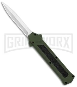 AKC F-16 Green D/A OTF Automatic Knife - Dagger Satin Plain