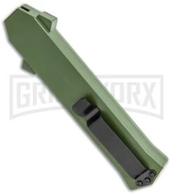 AKC F-16 Green D/A Dagger OTF Automatic Knife - Dagger Two Tone Plain -Akc AKC F 16 DA Dagger OTF Auto Green TT BHQ 115400 jr side large