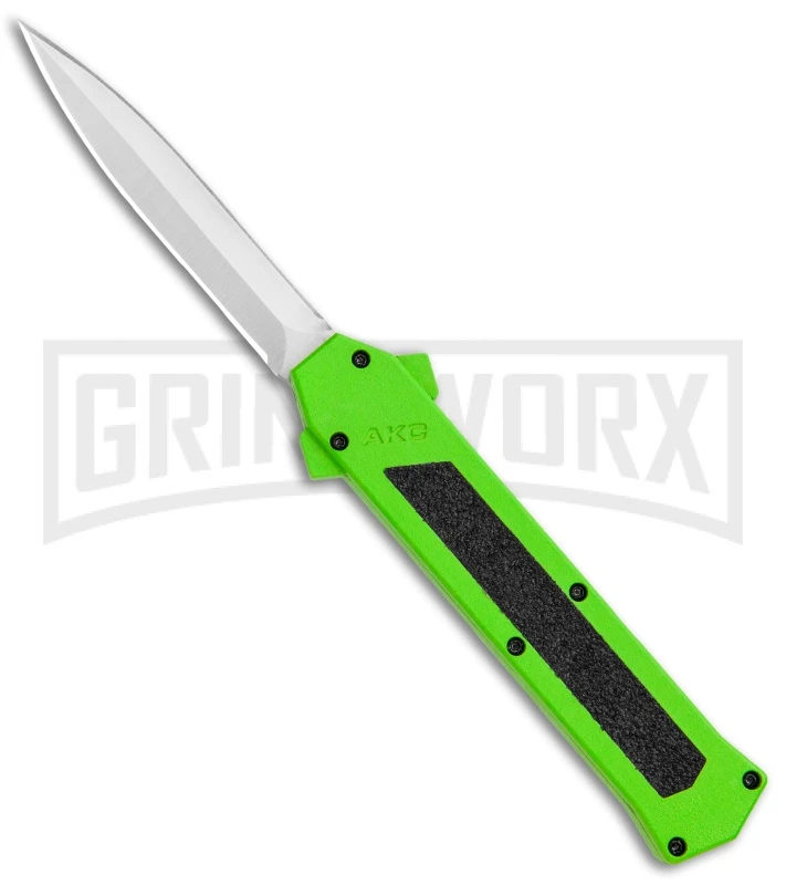 AKC F-16 Neon Green D/A OTF Automatic Knife - Dagger Satin Plain 3 AKC F-16 Neon Green D/A OTF Automatic Knife - Dagger Satin Plain
