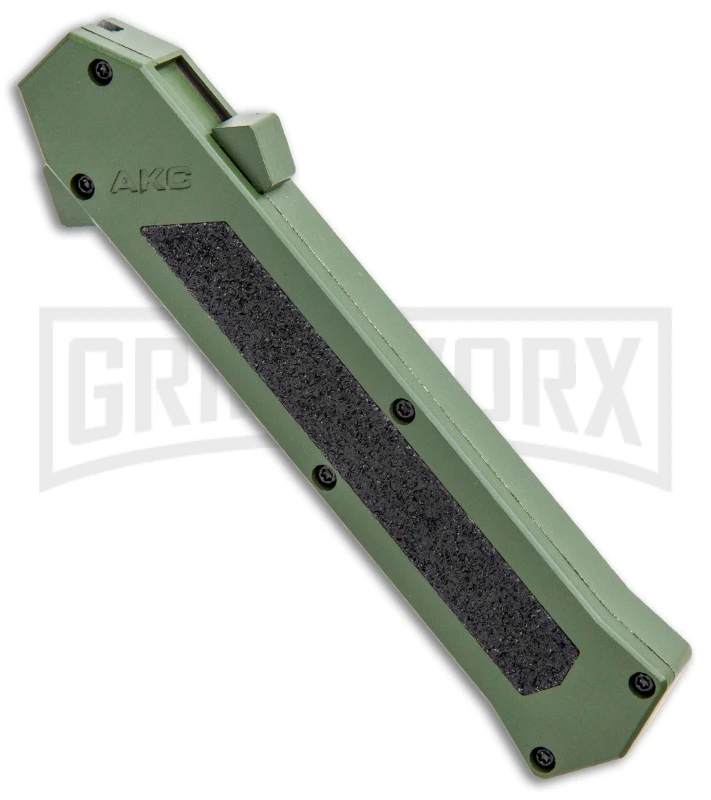 AKC F-16 OD Green D/A OTF Automatic Knife - Dagger Satin Plain 4 AKC F-16 OD Green D/A OTF Automatic Knife - Dagger Satin Plain - Image 2