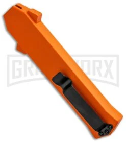 AKC F-16 Orange D/A OTF Automatic Knife - Dagger Satin Plain -Akc AKC F 16 DA Dagger OTF Auto Orange Satin BHQ 91966 jr side large